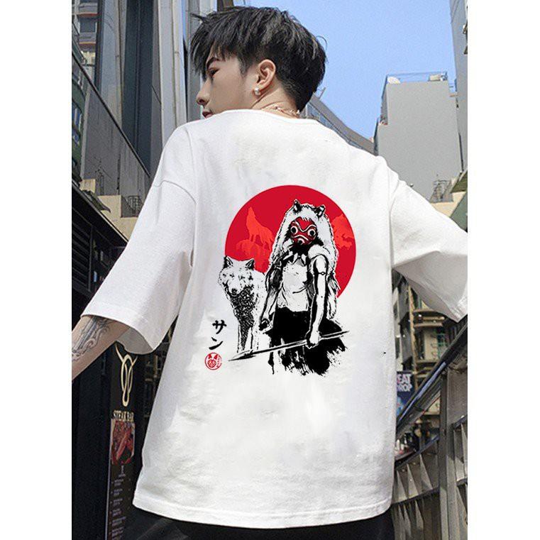 Áo thun unisex form rộng in hình linh thú và cậu bé cực chất