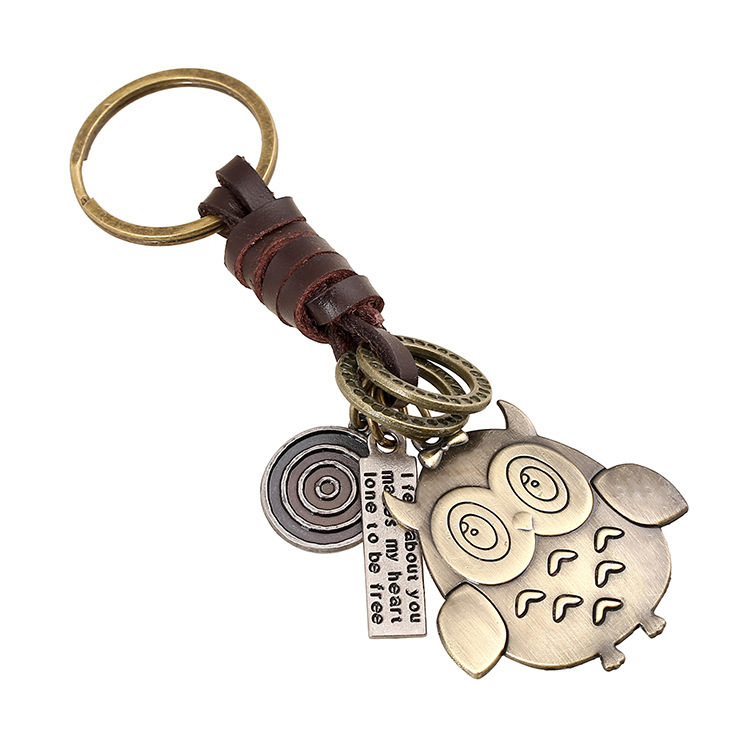 Móc Khóa Thép Cao Cấp Hình Cú Mèo Vintage Phong Cách Cổ Điển Châu Âu - Móc Khóa Nữ Đáng Yêu Vintage Owl Keychain