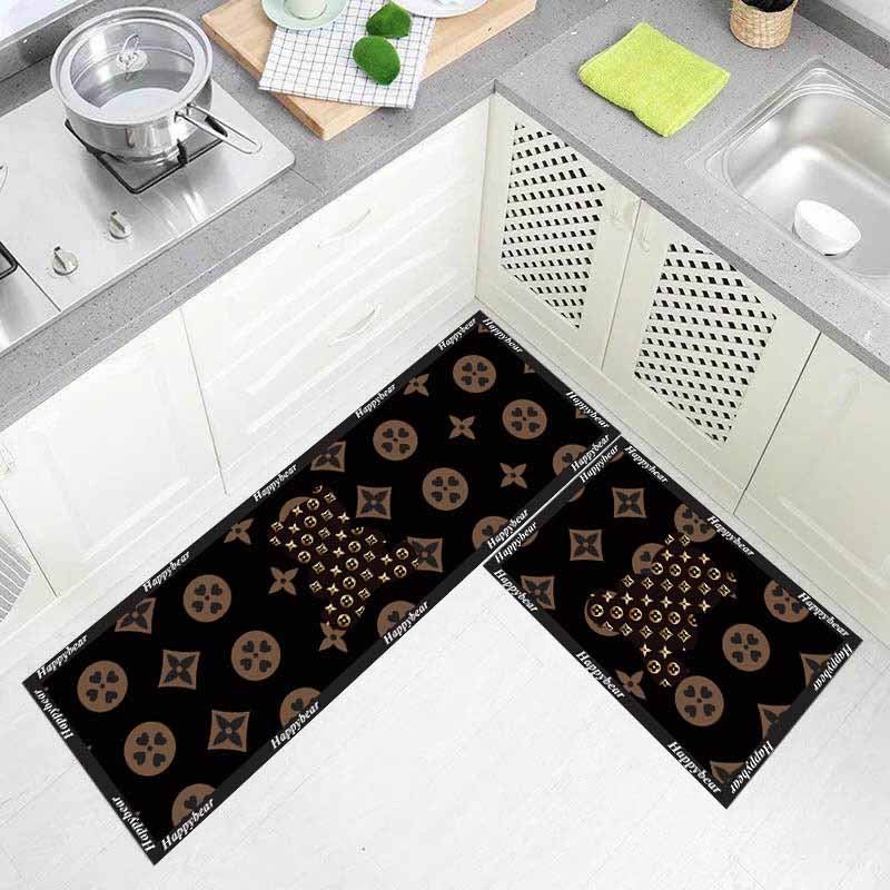 Set 2 Thảm Lau Chân Nhà Bếp Cao Cấp Chống Trơn Trượt, Thấm Hút Tốt Đế Cao Su Chống Trơn Trượt Hình Thú - Giao màu và hình ngẫu nhiên