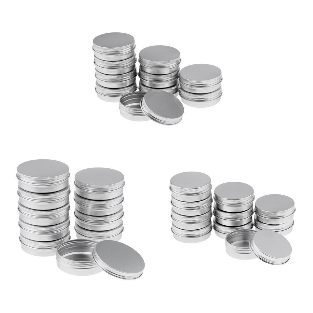 30pc/set Cosmetic Empty Jar Pot Cream Lip Balm Box Lotion Container Tin Case