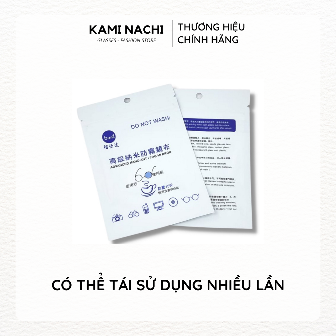 Khăn nano lau kính chính hãng loại đặc biệt KAMI NACHI - Chống bám hơi nước, chống mờ sương cho kính