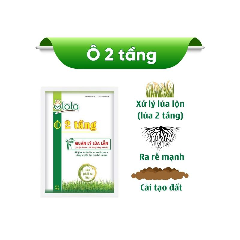 Phân th-uốc sinh học giúp xử lý lúa lẫn, lúa ma sau thu hoạch - Ô 2 tầng 250gr