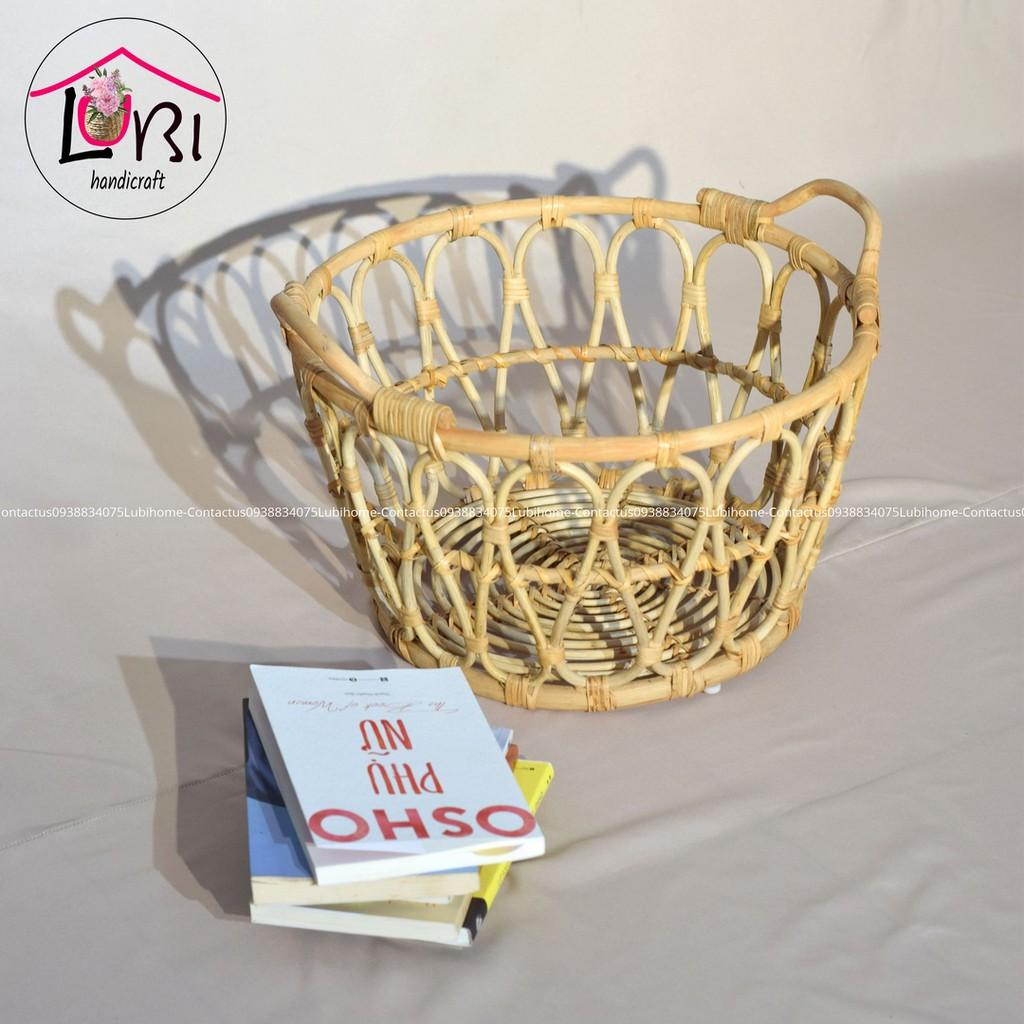 Sọt mây đựng đồ hình tròn bộ 3 côn đáy - sang trọng, tinh tế