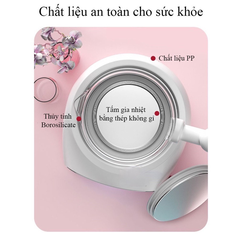 Máy đun nước pha sữa, pha cafe, pha trà, đun nước sôi siêu tốc Misuta khử clo, giữ nhiệt, có quạt tản nhiệt