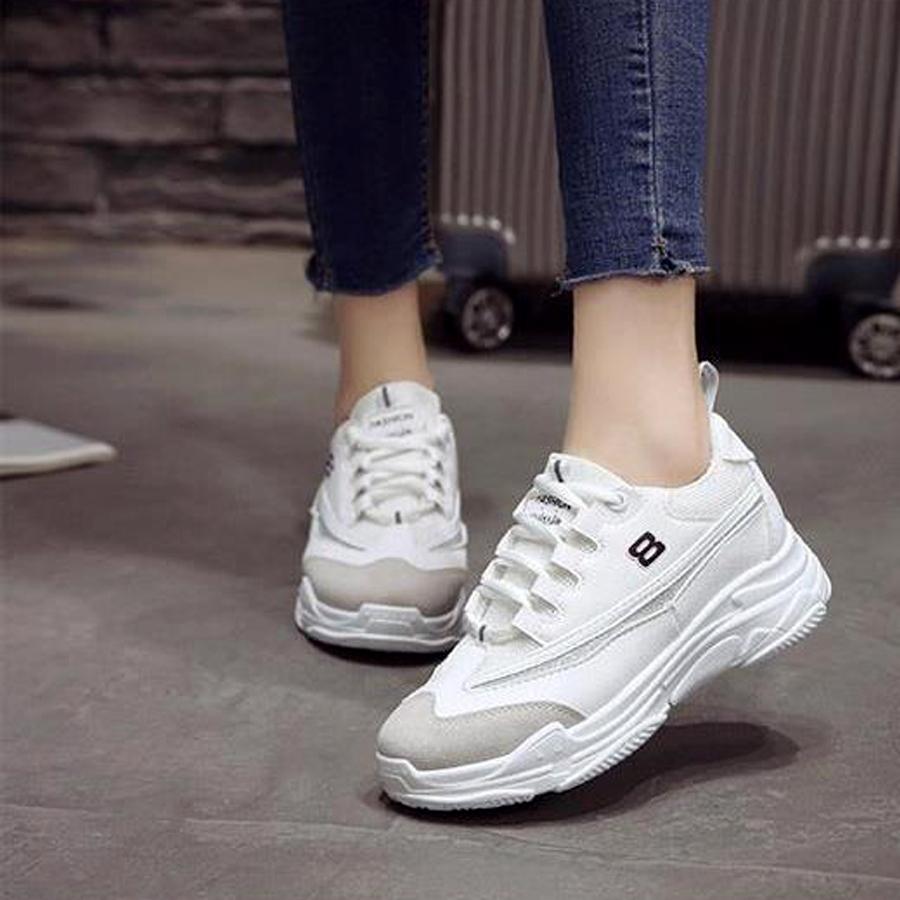 Giày sneaker nữ số 8 kim tuyến xinh xắn