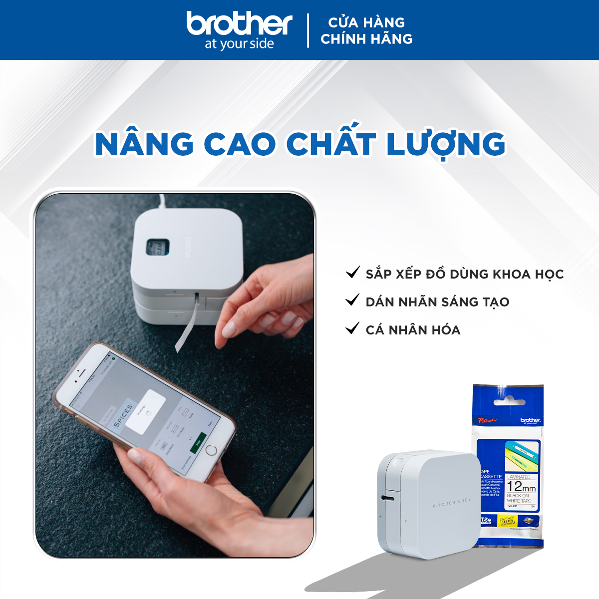 [Hàng chính hãng] Máy in nhãn Brother PT-P300BT