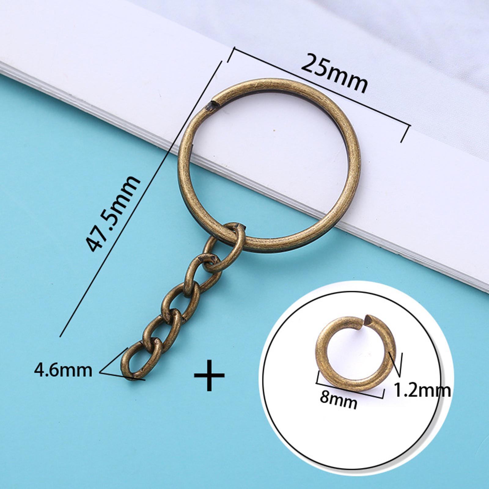 30Pcs Split Keyrings with Chain 1" 25mm Keychain Rings Key Chain Rings Set for DIY Crafts