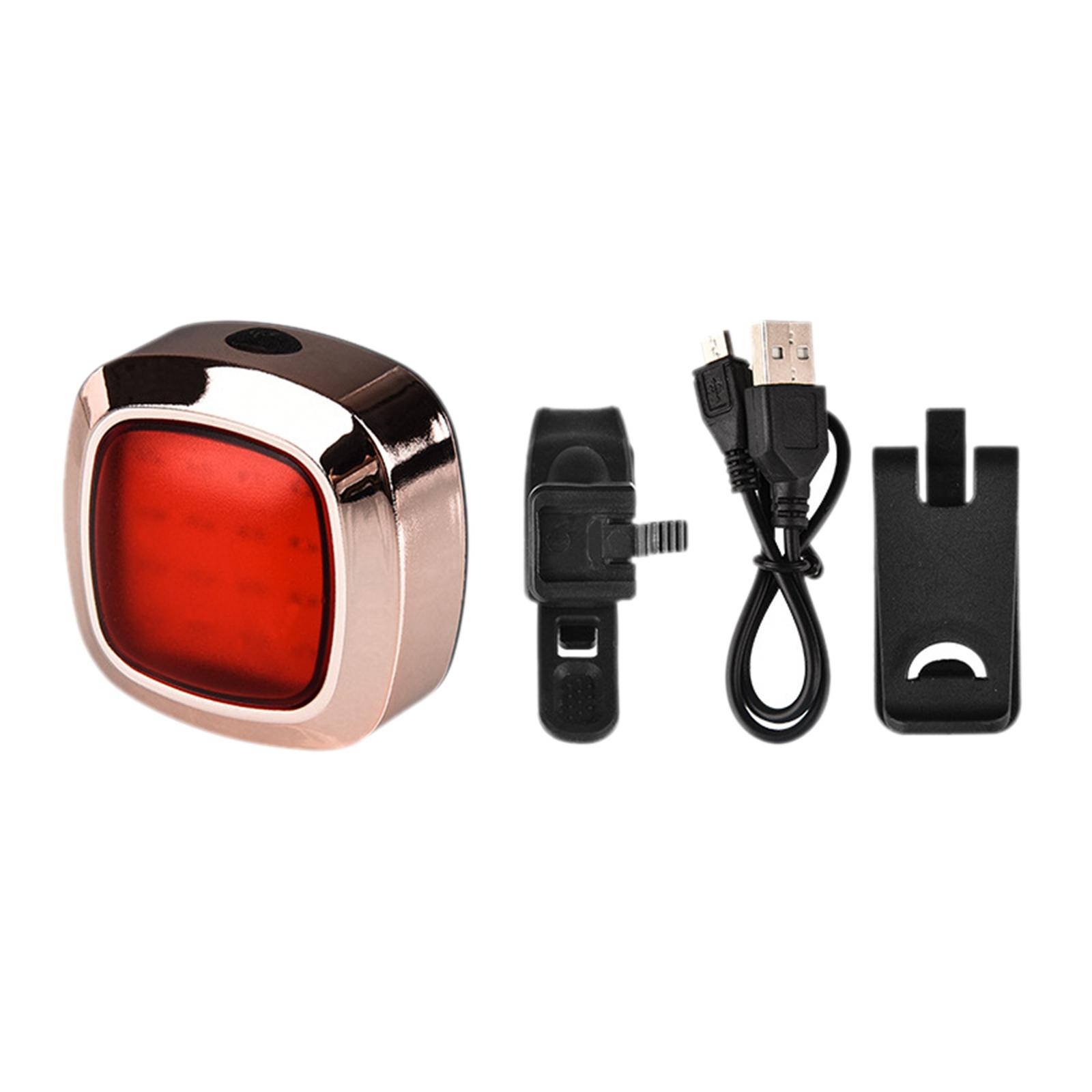 Waterproof Bicycle Bike Smart Brake Light Sense USB Tail Rear Lamp