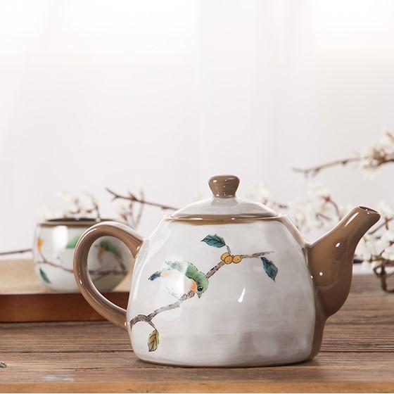Bộ ấm chén trà họa tiết phong cách Nhật Bản làm thủ công và vẽ tay hợp làm quà Tân Gia sắm sửa về nhà mới Nhà của Nâu