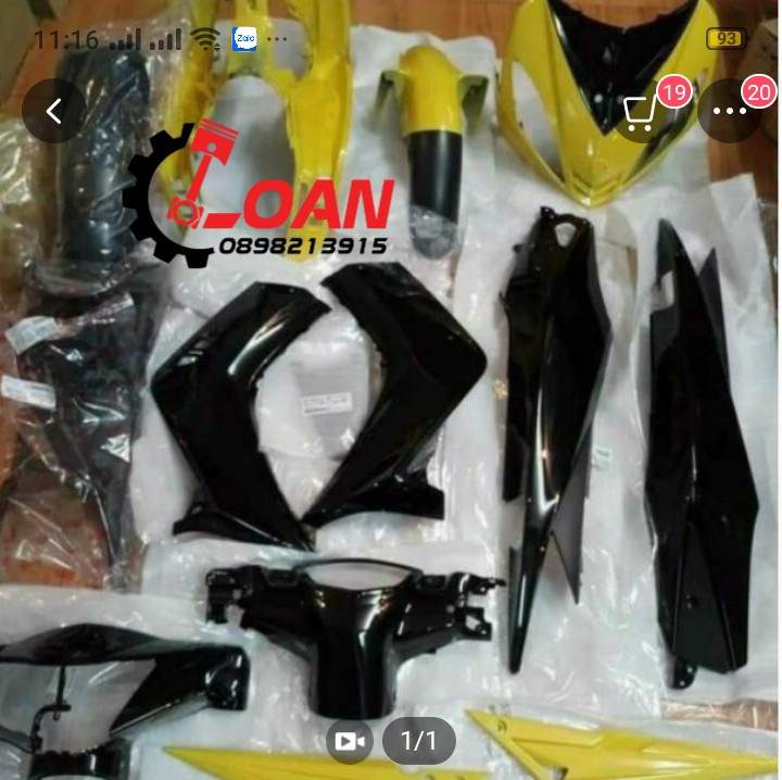 DÀN ÁO DÀNH CHO XE YAMAHA EXCITER 135 2010 MÀU VÀNG ĐEN