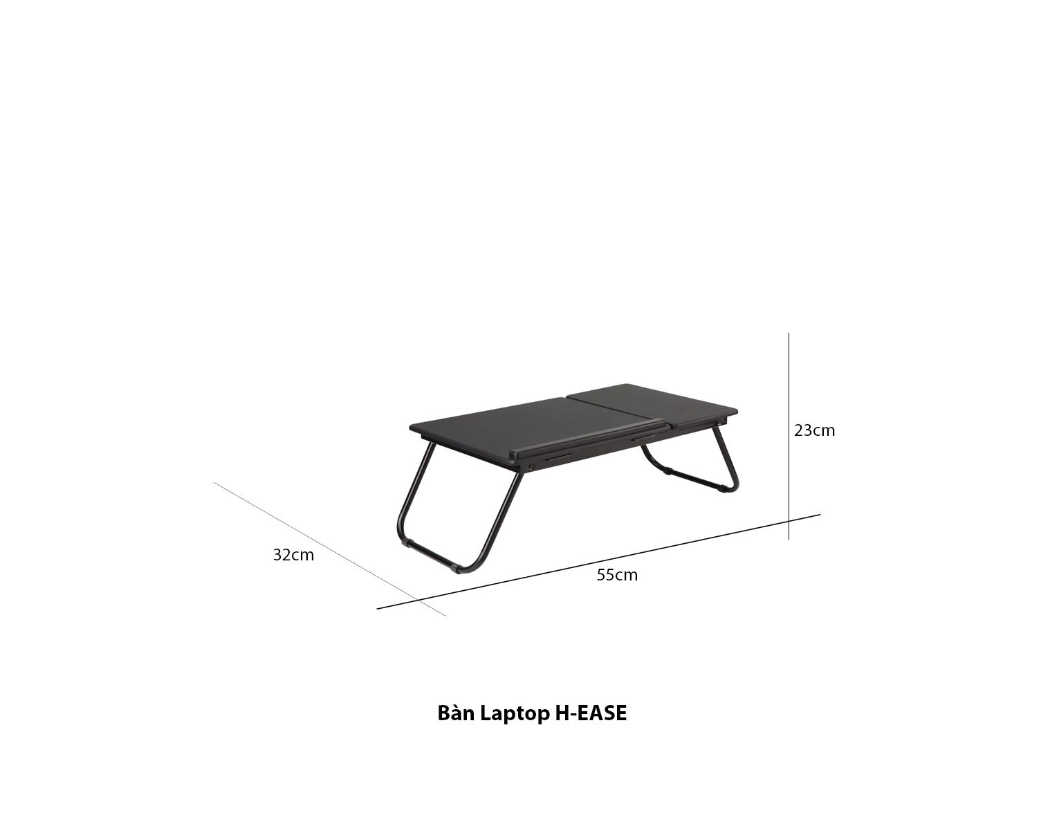 Bàn Laptop Index H-EASE - Đen (32x55x23 cm)