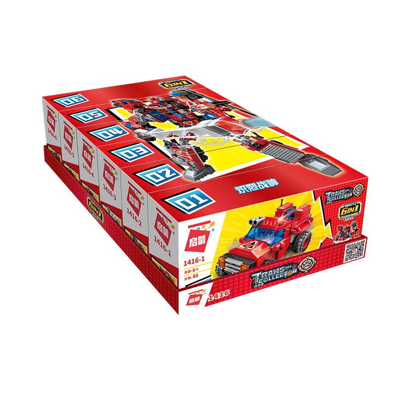 Đồ chơi Lắp Ráp Robot biến hình xe cứu hỏa 6 trong 1 - Enlighten 1416 FIERCE ARES