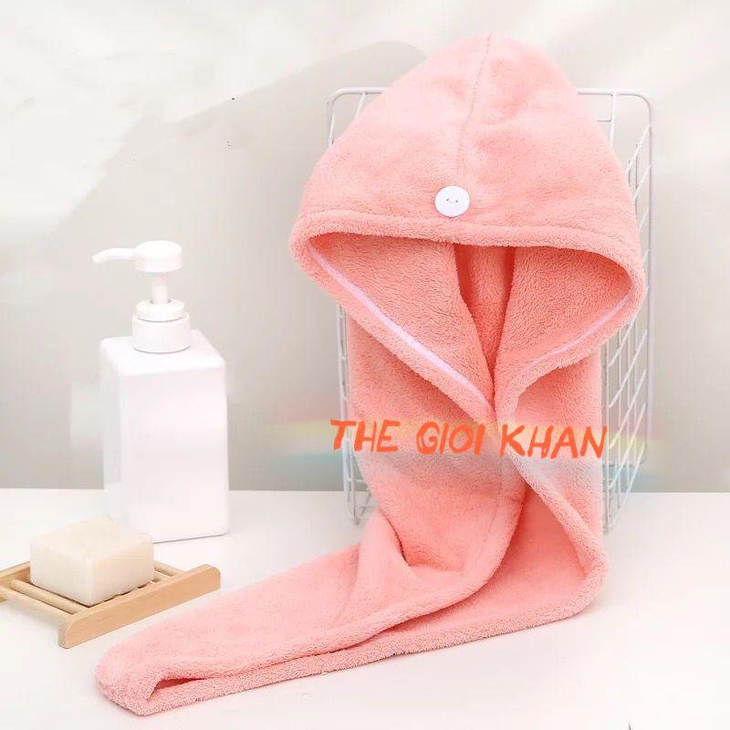 Khăn Quấn Khô Tóc Siêu Tốc khăn lau đầu ủ tóc nhanh khô