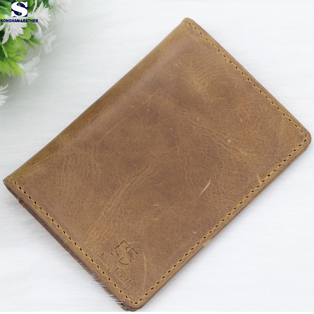 Ví Đựng Thẻ Card Holder Nam Nữ Songhan Leather WL01.Ví MiNi Da Bò Thật Cao Cấp Nhỏ Gọn Gập Đôi Nhiều Ngăn Thời Trang