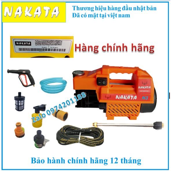 Máy rửa xe NAKATA N3 3000w, hàng công ty - tặng bình