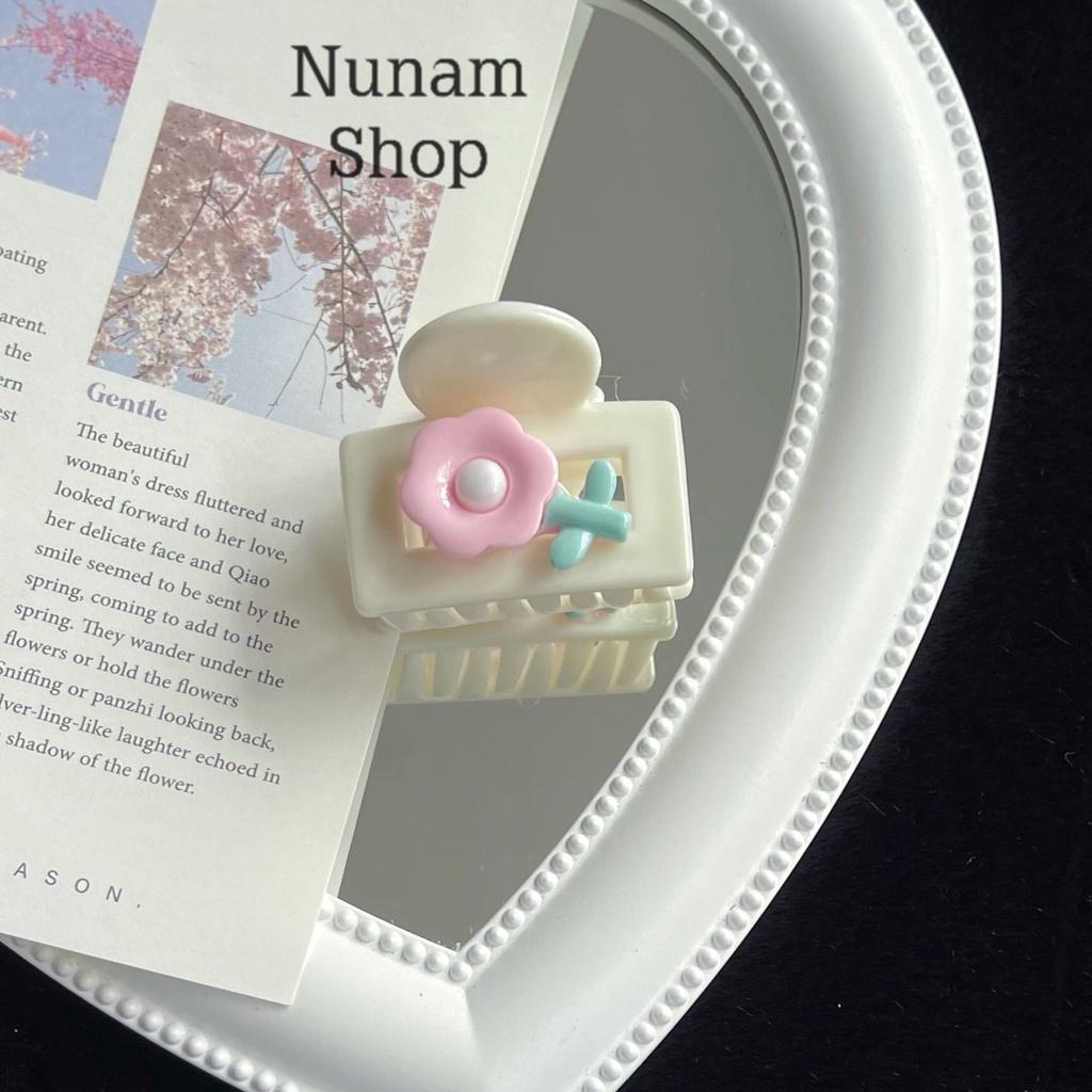 Kẹp tóc càng cua nhỏ bông hoa màu kẹo ngọt ngào cho mẹ và bé, kẹp tóc hàn quốc Nunam shop