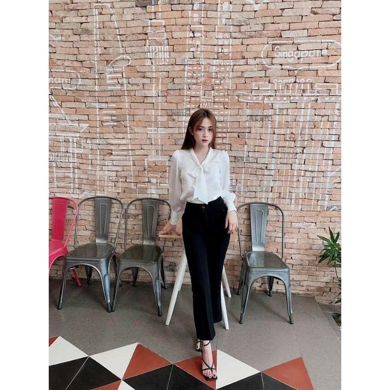 ÁO SƠ MI CỔ NƠ TAY XẾP LY