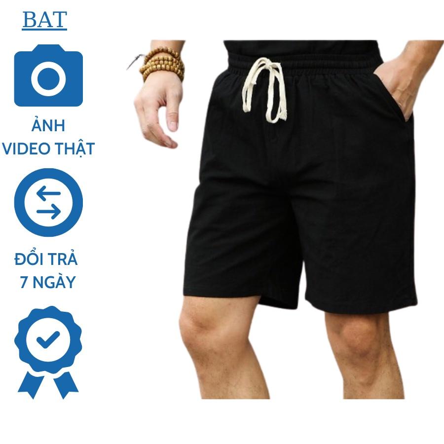Quần short đũi nam Thời trang nam BAT chất đũi mềm mát, quần ngố thể thao chuẩn form cạp chun dây rút.