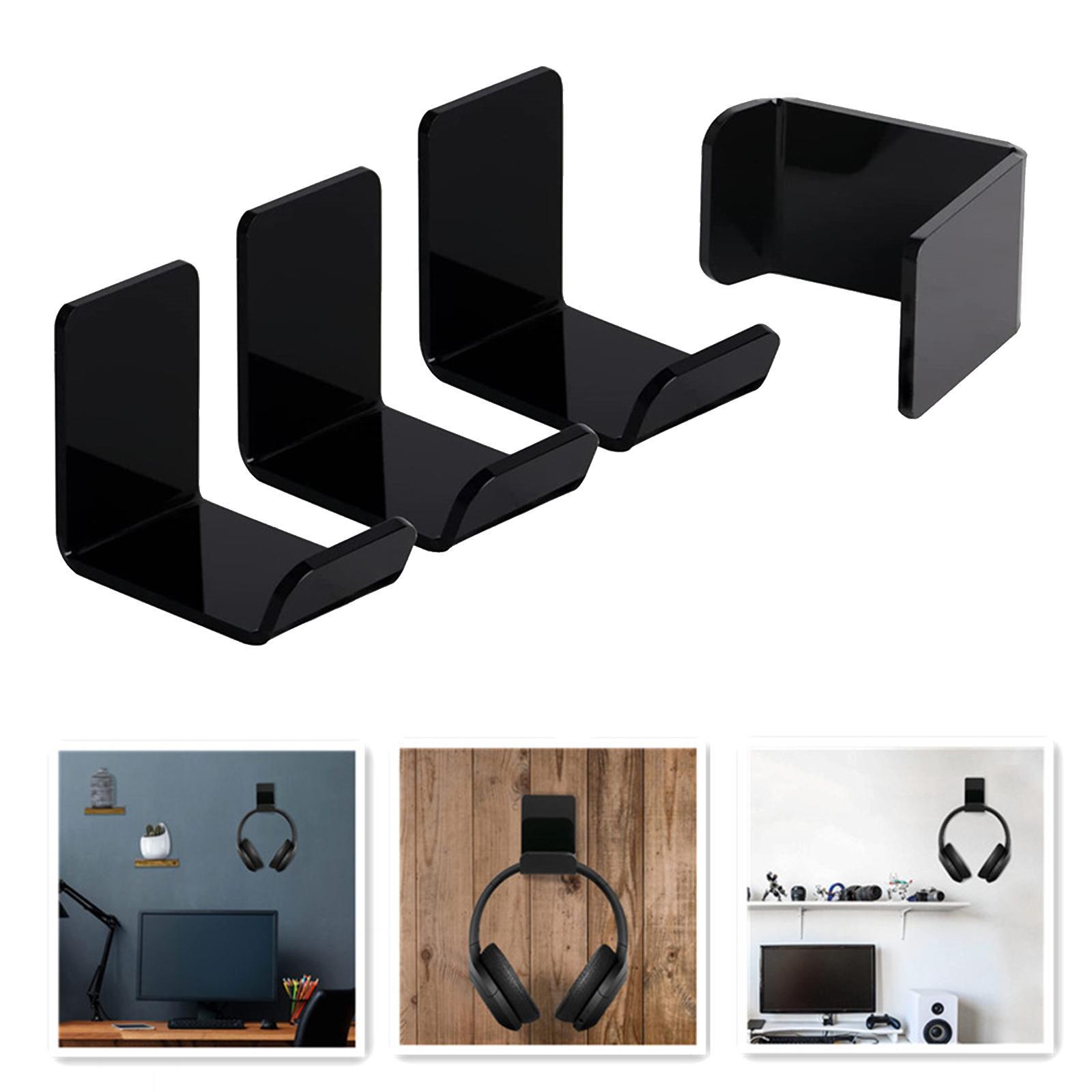 4x Acrylic Headphone Stand Hanger Hanger Mount Gaming Space Saving DJ