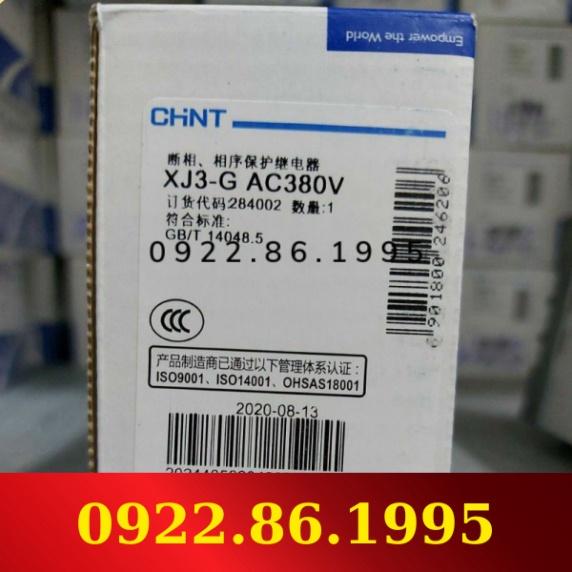 HàngNeW Rơ le bảo vệ pha chống mất pha, chống đảo pha Chint XJ3-G 380V  xịn sò mới