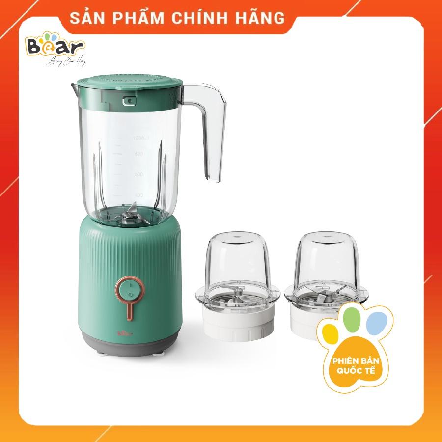 (Hàng chính hãng) Máy xay sinh tố Bear 3 trong 1 BL-B10V2 màu xanh công suất 300W mạnh mẽ, 3 cối xay-3 loại lưỡi dao sắc.