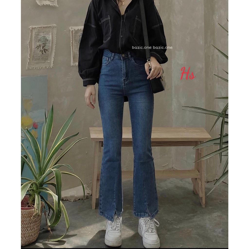 Sơ mi basic tay phồng viền chỉ nổi