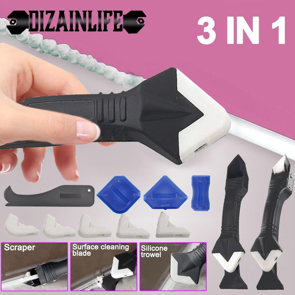 3/5 trong 1 Bộ dụng cụ đa chức năng làm sạch keo silicon bít tường chà ron làm mịn sàn.