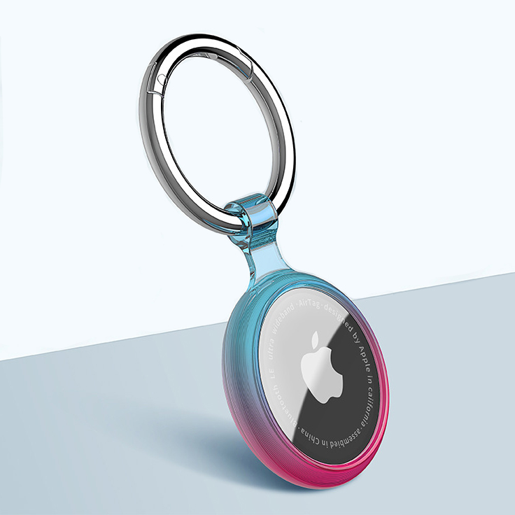 Bao Case Vỏ Bảo Vệ Silicone Màu Gradient Trong Suốt Keychain cho Apple AirTag