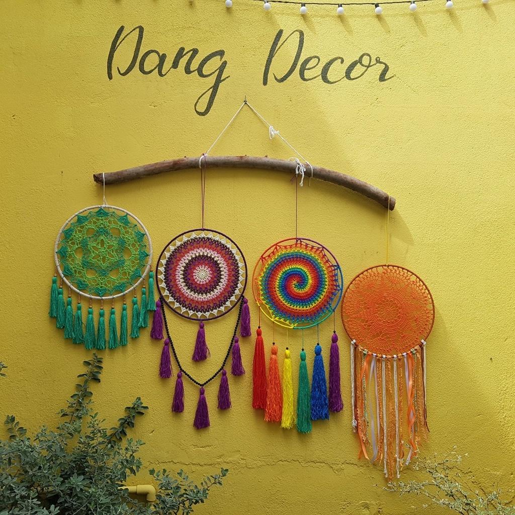 BST Dreamcatcher sắc màu cầu vồng trang trí nhà cửa phong cách Boho