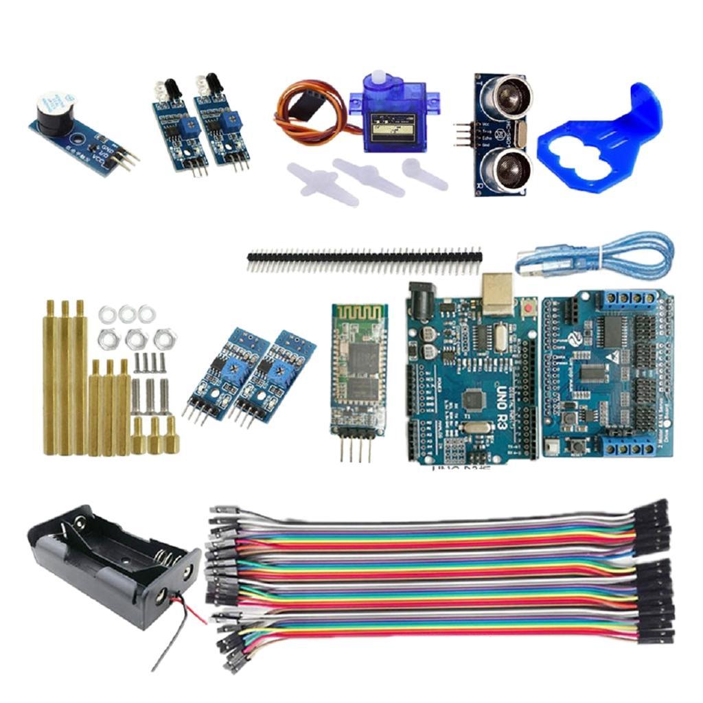Robot Project Super Starter Kit with R3 Control Board, SG 90 Servo, Ultrasonic Sensor,Infrared Obstacle Avoidance Module for DIY