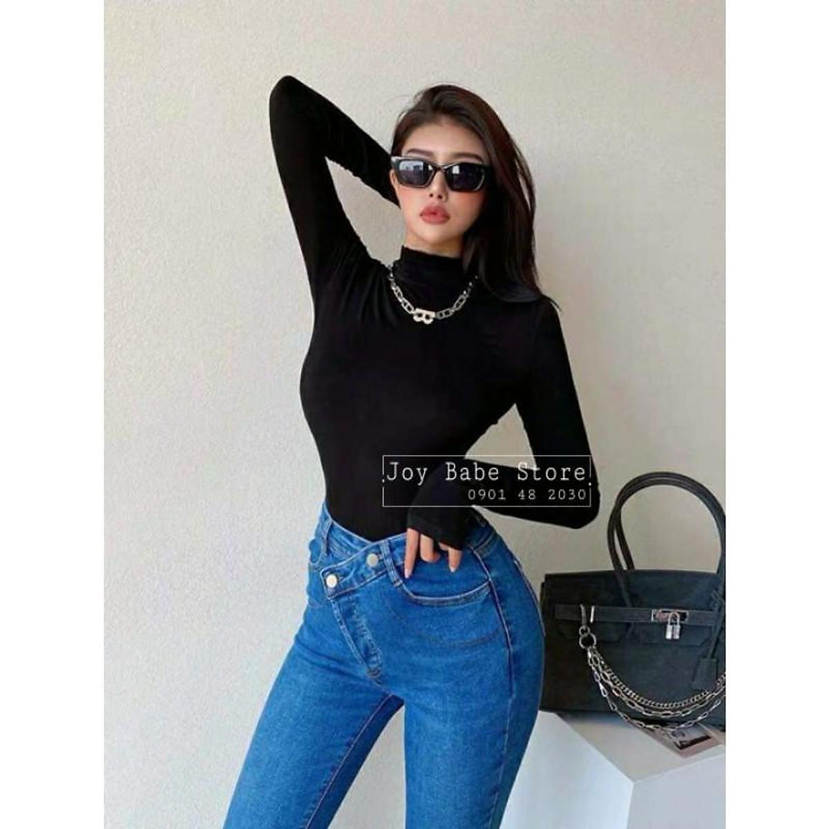 ÁO CỔ LỌ CO GIÃN 4 CHIỀU - ĐƯỢC GIẶT MÁY - ÁO THUN KIỂU THU ĐÔNG CỔ TRỤ HOT GIRL TRƠN BASIC ÔM BODY
