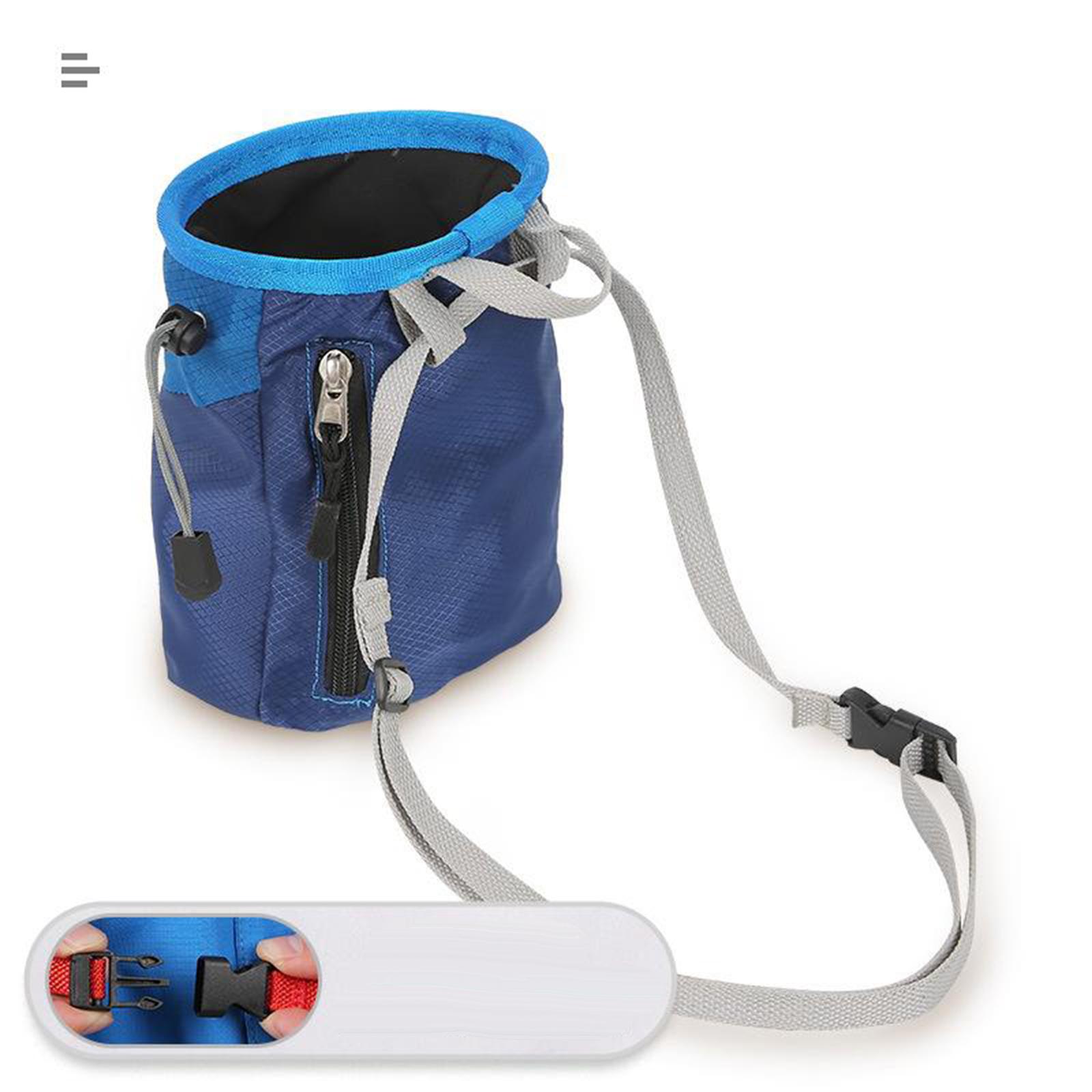 Rock Climbing Chalk Bag Chalk Bucket for Weightlifting Gymnastics Cross Fit blue
