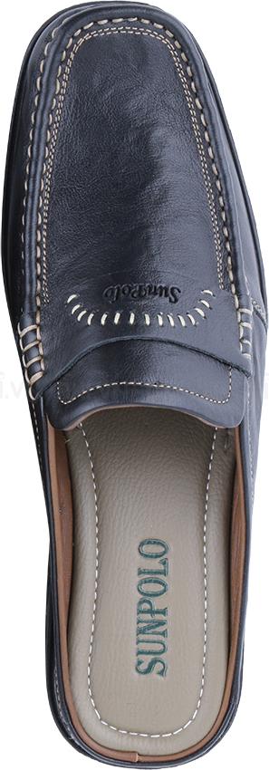 Dép Sabo Nam Da Bò SUNPOLO SUSB003D - Đen (Size