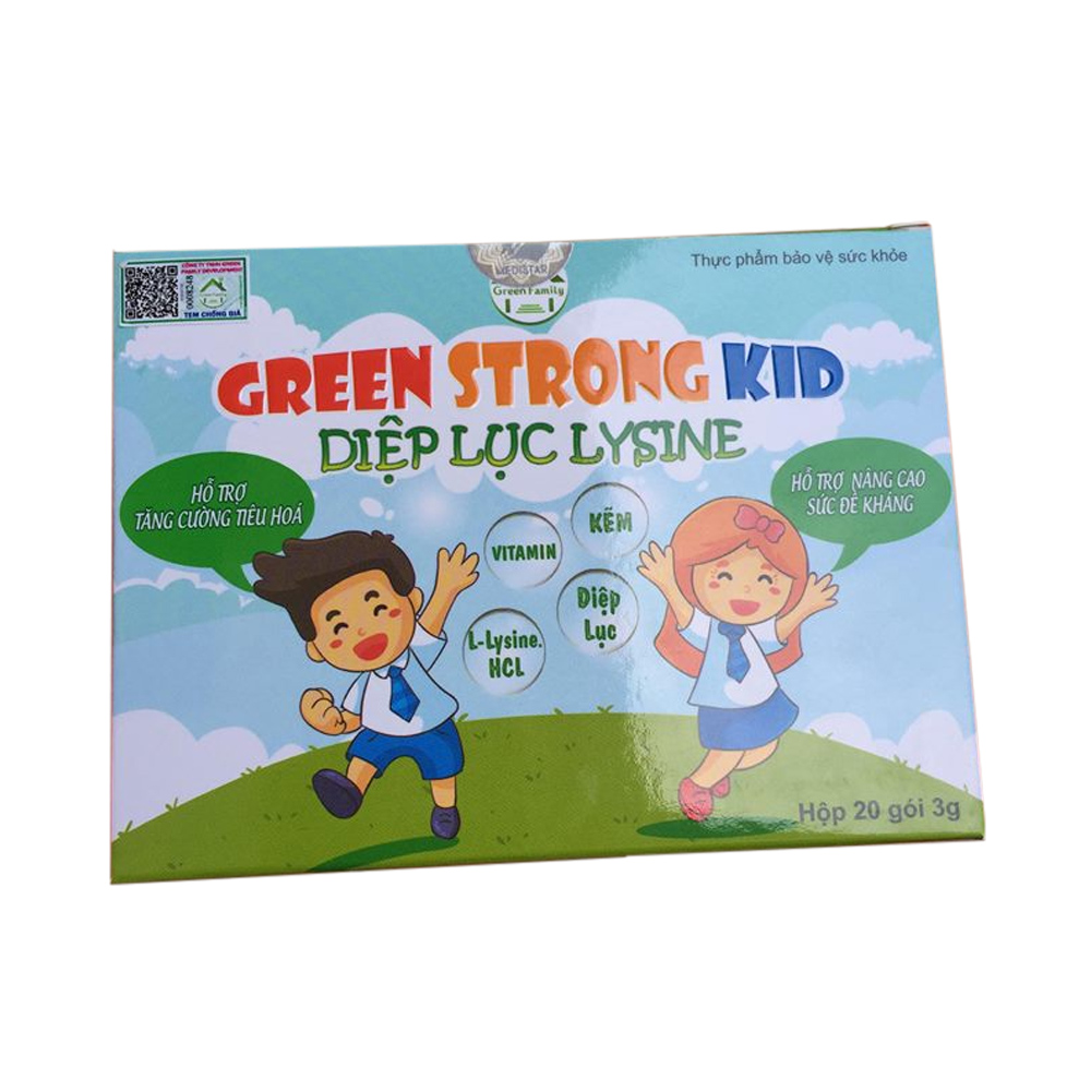 Hình ảnh Thực phẩm chức năng bảo vệ sức khỏe Diệp lục lysine ( Diệp lục kid - Green strong kid) + Tặng kèm vòng tay Phong Thủy Cực Chất