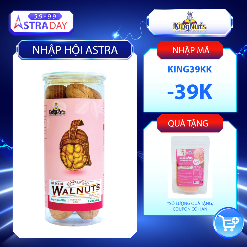 Quả Óc Chó Vàng KingNuts 300g - Nhập Khẩu Mỹ. Hàng Loại 1, Cao Cấp, Không Chất Bảo Quản, Giàu Chất Béo Tốt