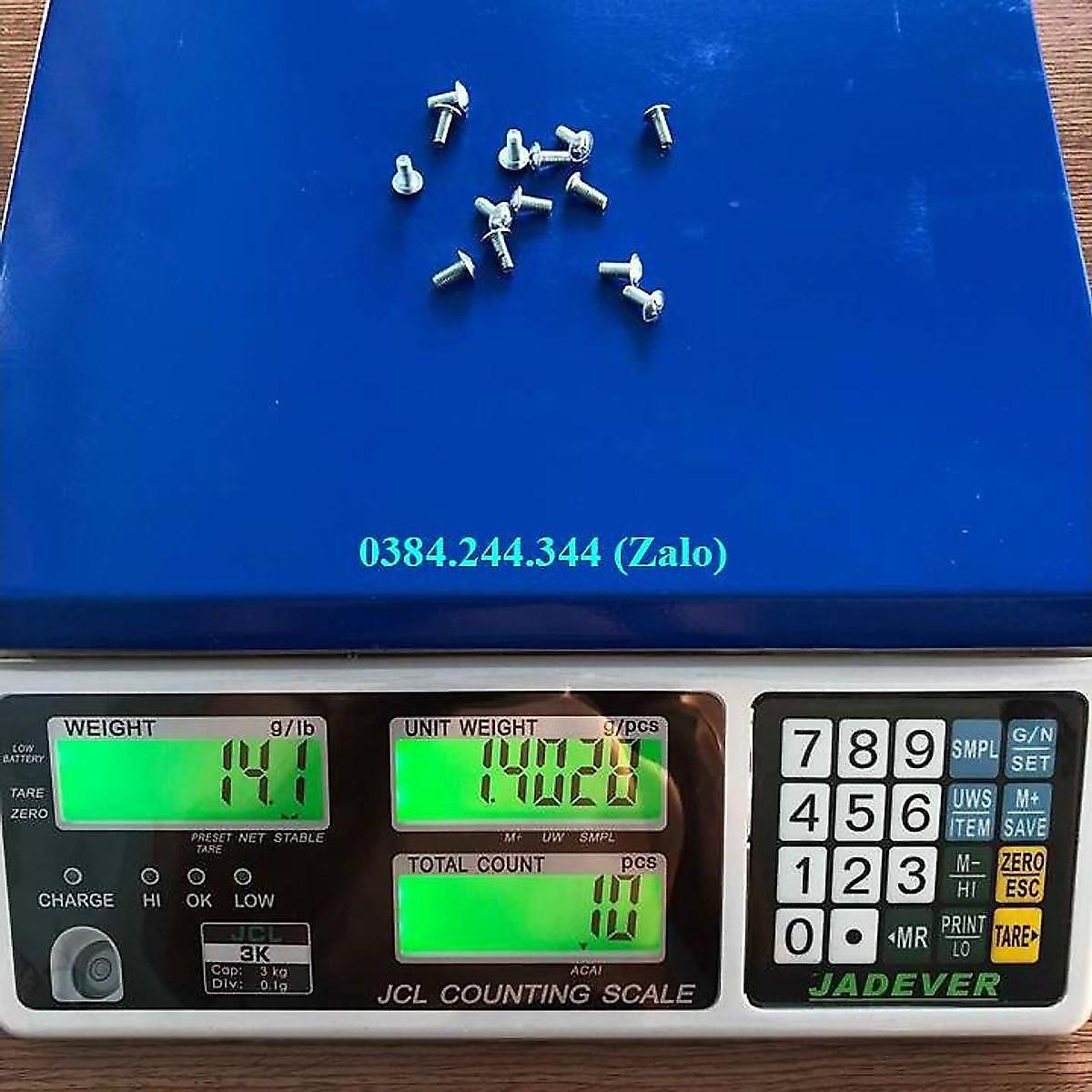 Bộ sản phẩm cân cảnh báo đèn còi gồm Cân điện tử đếm Jadever JCL, Mức cân 15kg, độ chia 0.5g và đèn 3 màu HILOOK