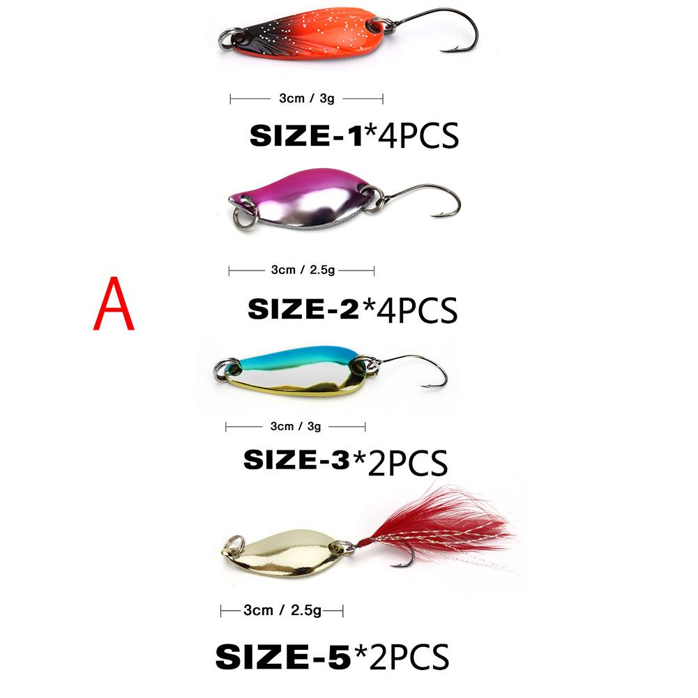 Colorful Fishing Lure Hard Metal Fishing Spoon Lure Set Walleye Trout Spoon Baits Spoon Jig Baits