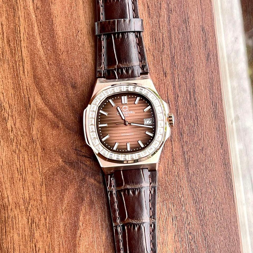 Đồng Hồ Nam Dây Da Carnival Nautilus G8108.306.433 Automatic - Kính Sapphire - Size 41mm - Carnival 8108G-VH-MNAU