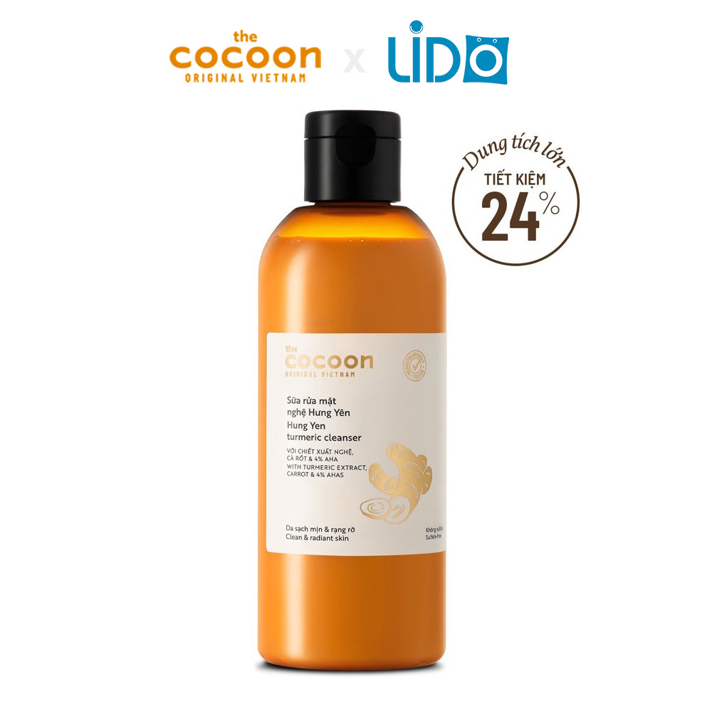 Bigsize - Sữa rửa mặt nghệ Hưng Yên Cocoon giúp da sạch mịn và rạng rỡ 310ml thuần chay