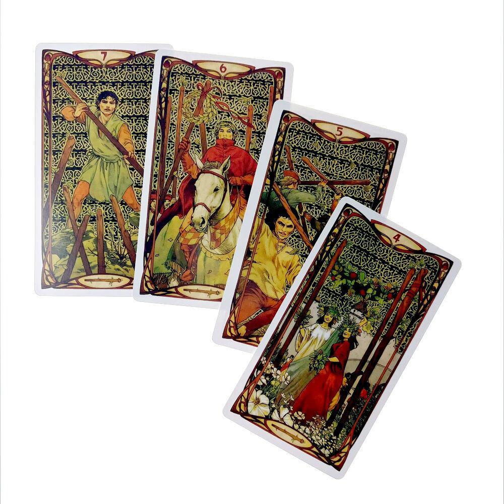 [Size Gốc] Bộ Bài Golden Art Noveau Tarot 78 Lá Bài 7x12 Cm Đá Thanh Tẩy