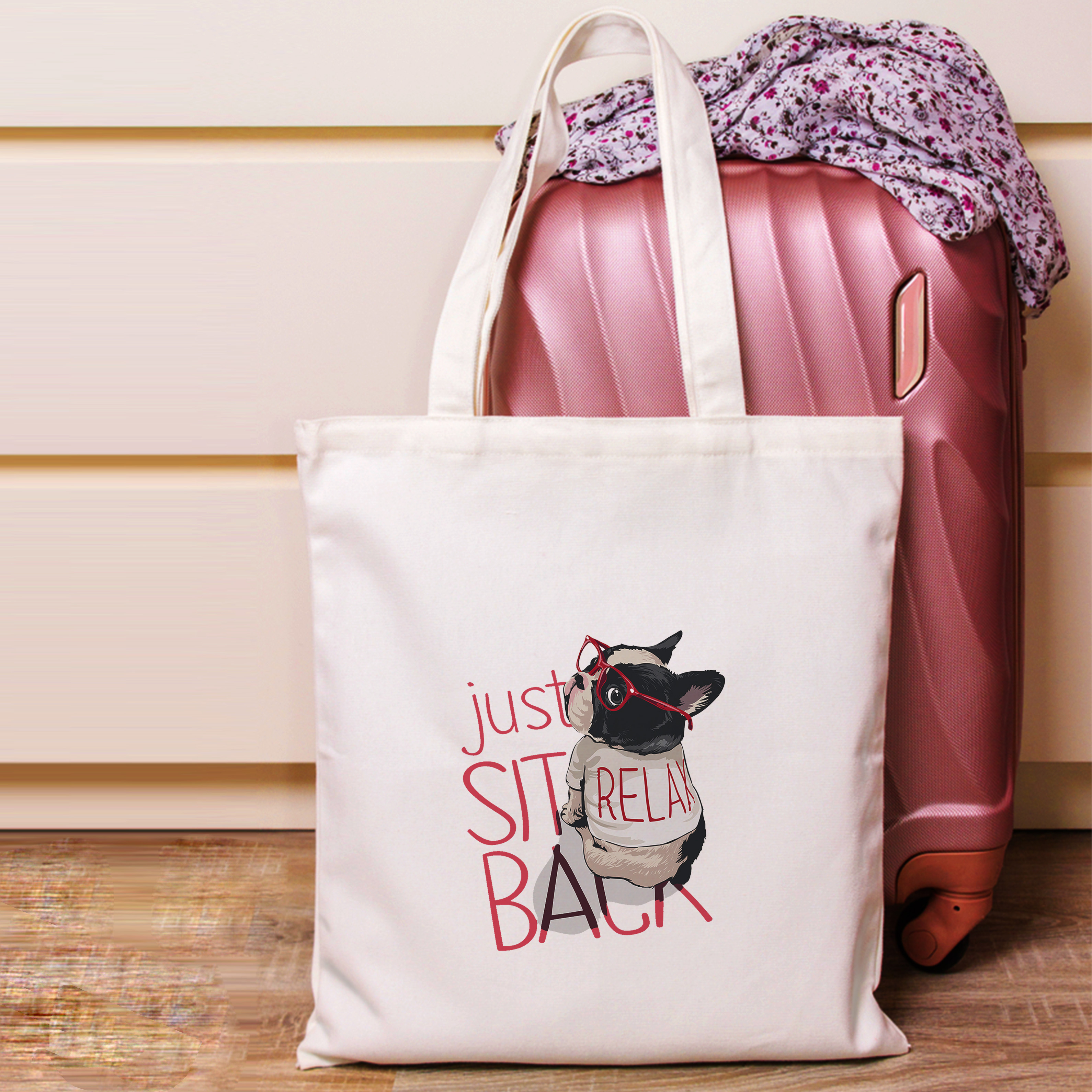 Túi Vải TOTE Đeo Vai Đi Học Đi Làm THÚ CƯNG CUTE - Túi Vải CanVas Trẻ Trung - Thời Trang - Tiện Dụng - TA055