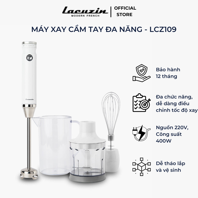 Máy xay sinh tố cầm tay đa năng Lacuzin - LCZ109