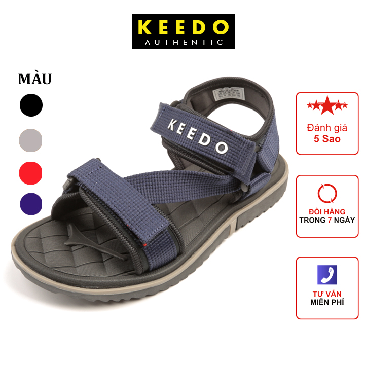 Sandal nam, giày quai hậu KEEDO KDS03 quai chéo