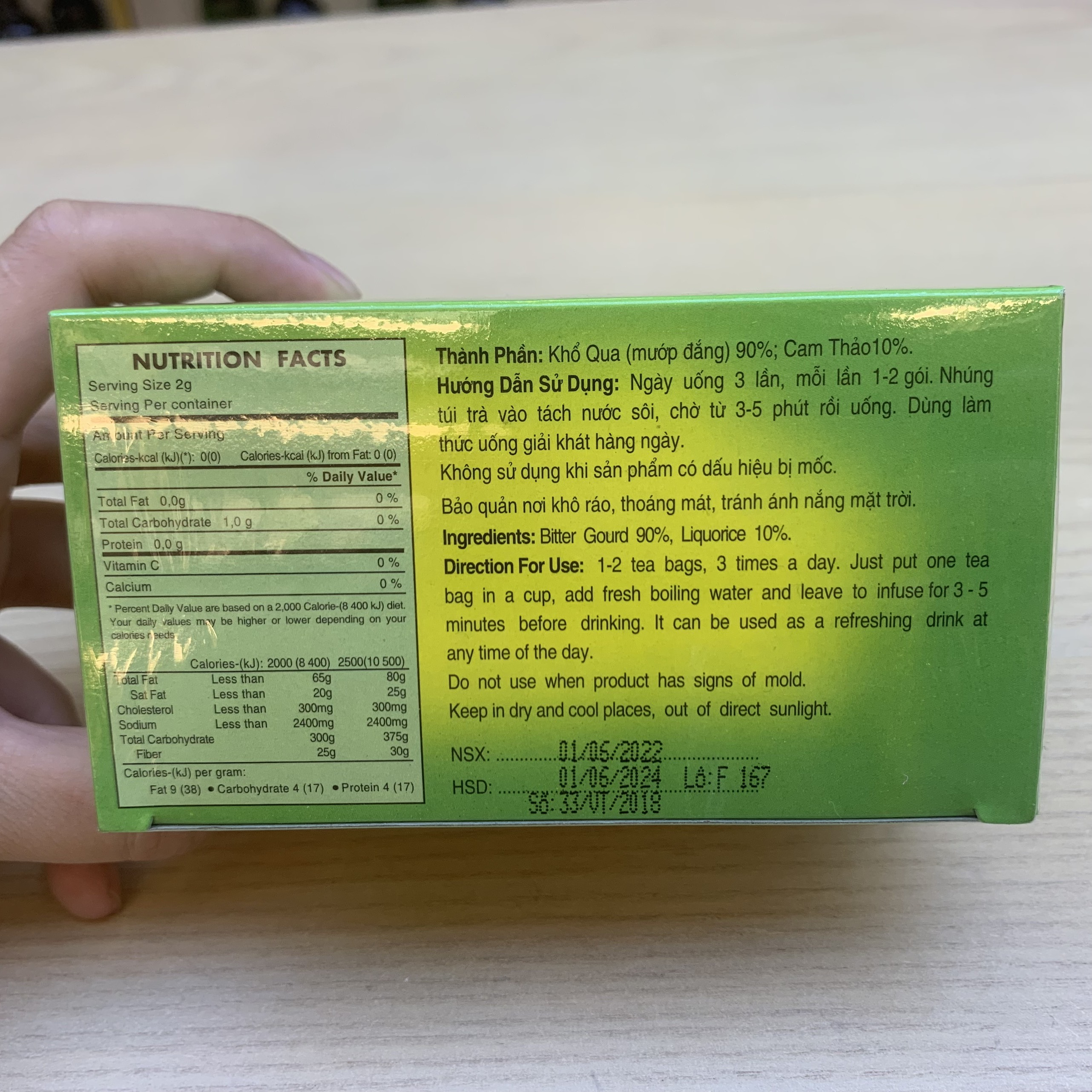 Trà khổ qua túi lọc Vĩnh Tiến - Giải độc gan, điều hòa huyết áp và mỡ máu.