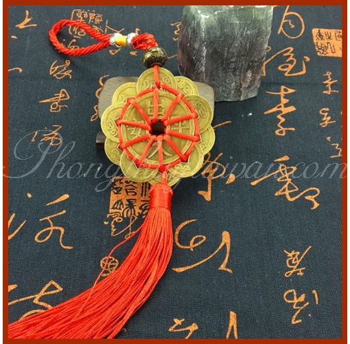 Dây xu HOA MAI THẬP TOÀN 30cm - dây treo ô tô, cửa nhà, mix linh vật, ....