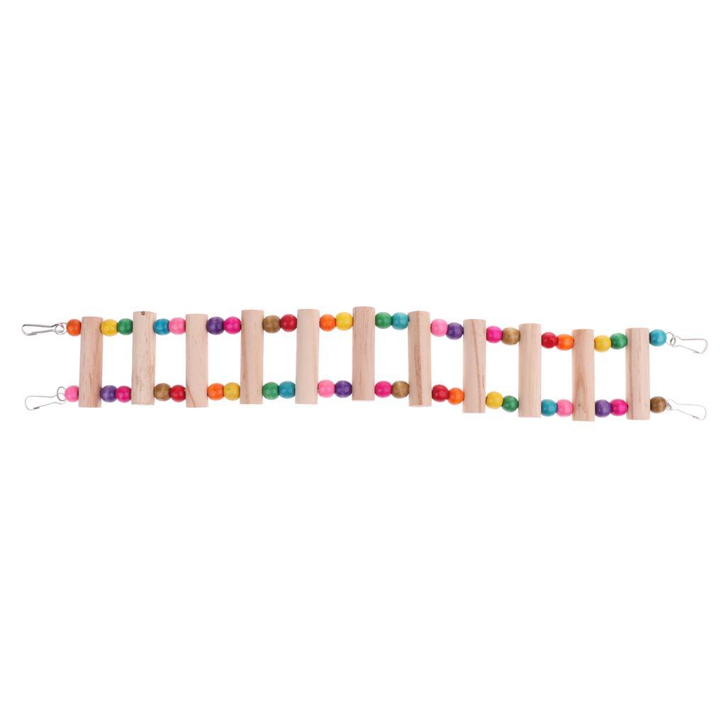 2x Nature Parrot Swing Stairs Wooden Swing Climbing Parrots Ladder Bird Toy