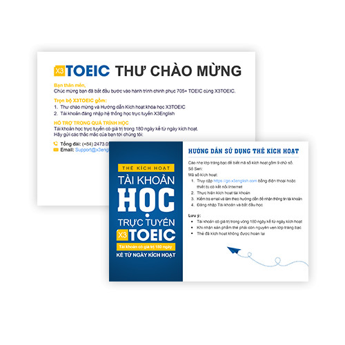 X3TOEIC - Phá Đảo 650+ TOEIC + trong 3 tháng (kèm tài khoản online)