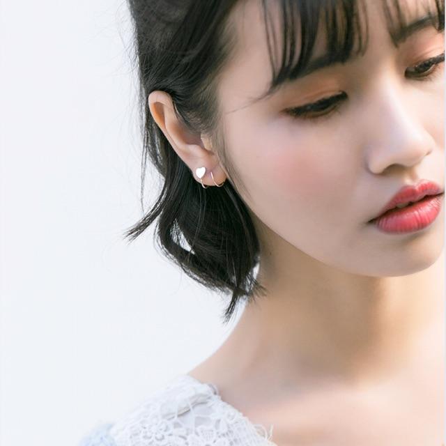 Khuyên tai bạc Ý s925 trái tim xoắn E7742 - AROCH Jewelry