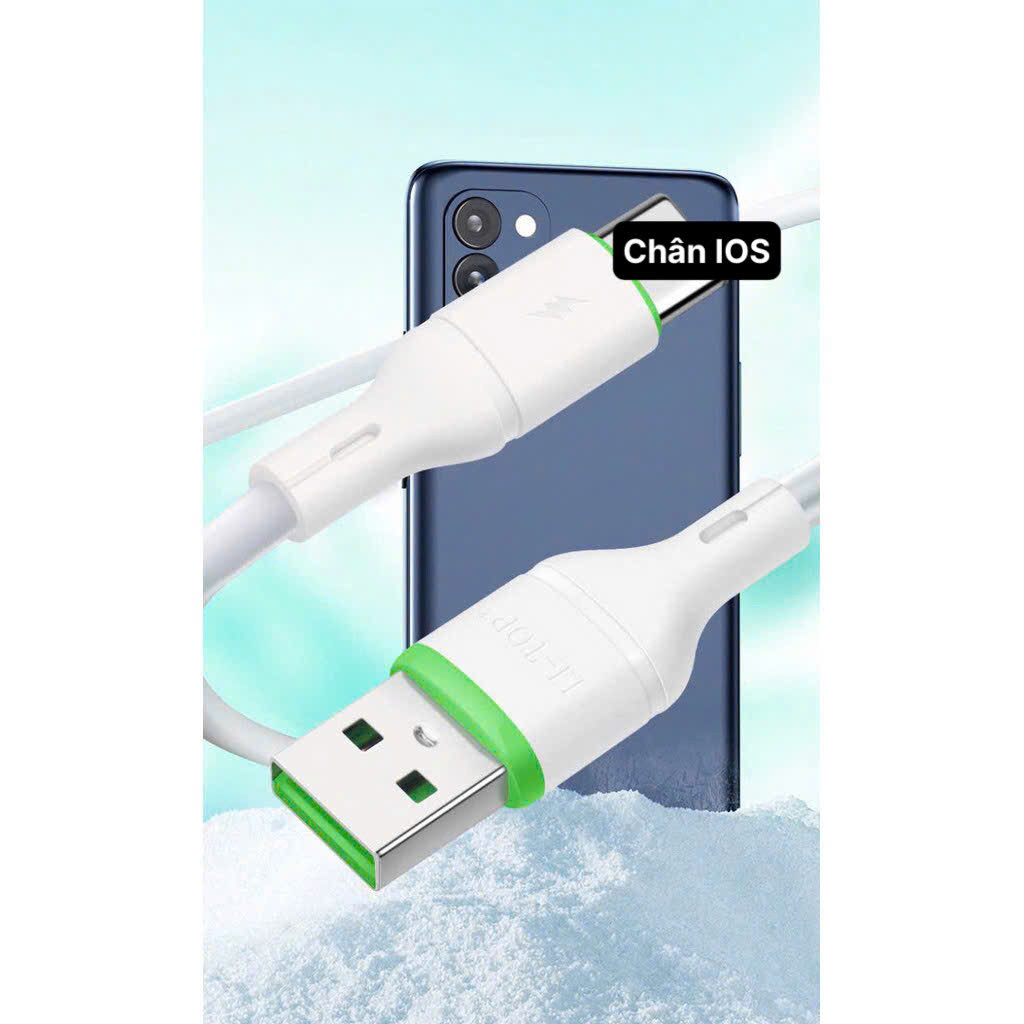 Dây sạc nhanh LI-TOP LX11 chân IOS (Túi) công suất 66W, Kim Ánh cho dùng thử 30 ngày, bảo hành hàng chính hãng 12 tháng