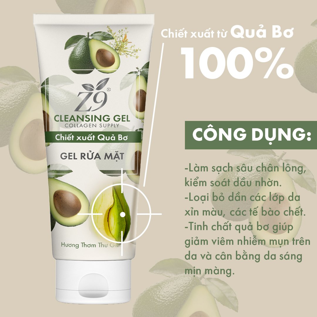 Gel rửa mặt tạo bọt Z9 làm sạch & giảm nhờn cho da dầu nhạy cảm 80ml Z68